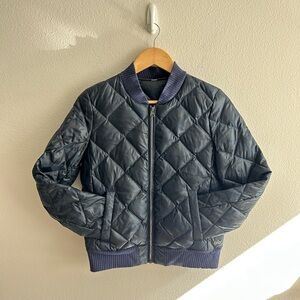ALO Yoga Dark Blue Quilted Bomber Jacket